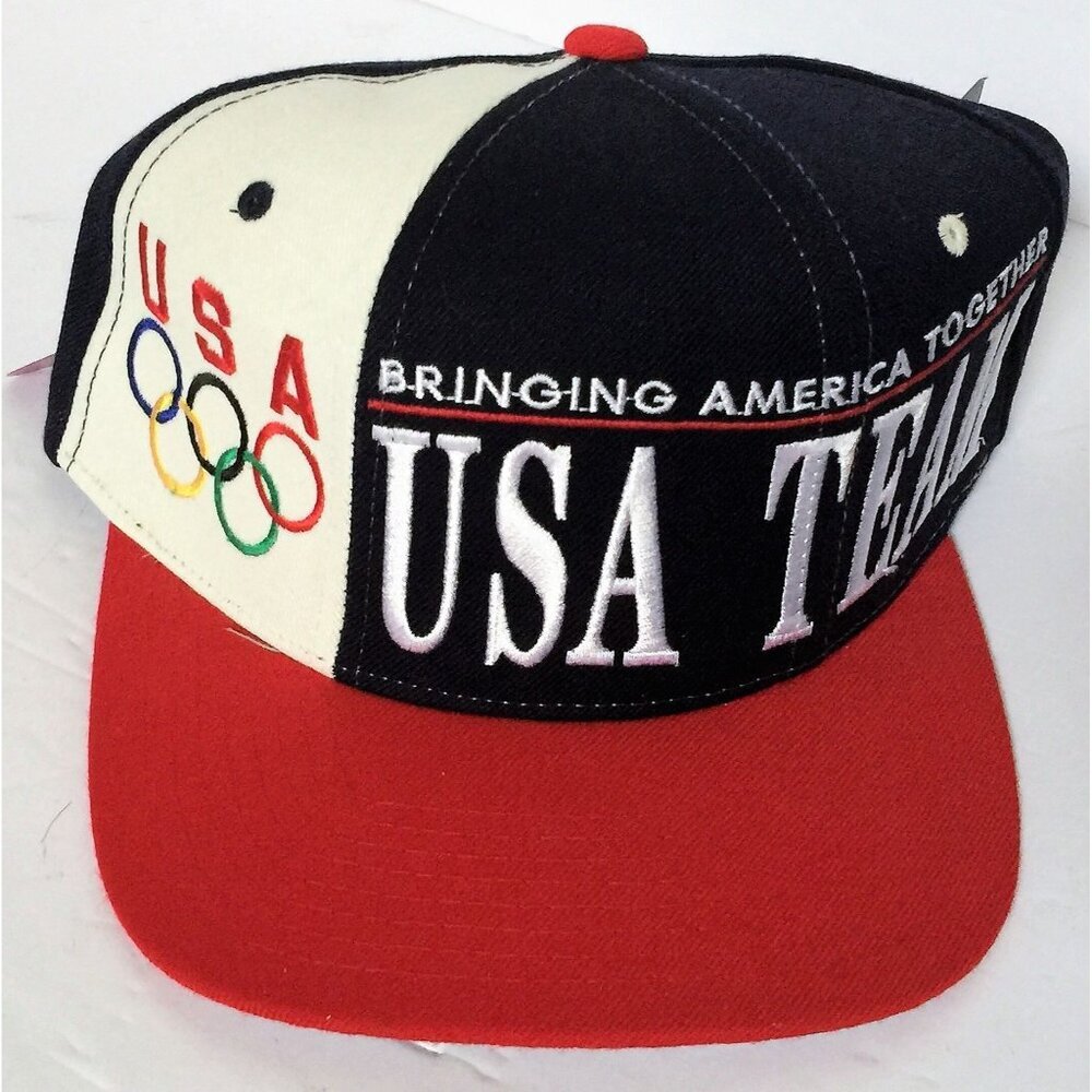 Vintage Starter 1996 Olympic Games Team USA Red White Blue Baseball Hat Cap